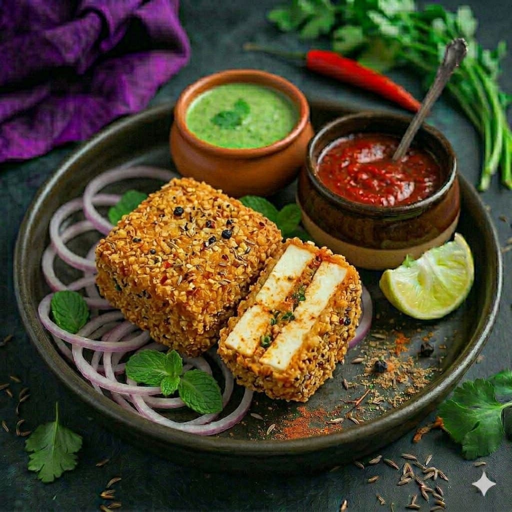 Premium Spicy Paneer Patty Square